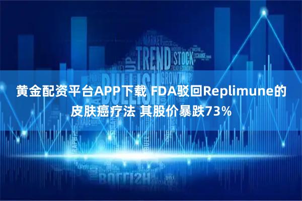 黄金配资平台APP下载 FDA驳回Replimune的皮肤癌疗法 其股价暴跌73%